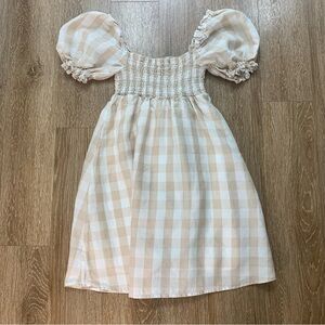 House of Harlow 1960 Beige Gingham Mini Dress